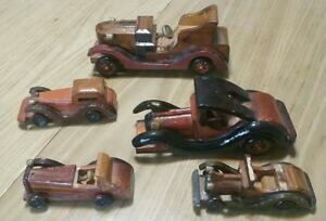 yzzr[ ͌^ fJ[ re[Wfbgp[cvintage collectible solid wood wooden handcrafted model classic cars lot 5parts