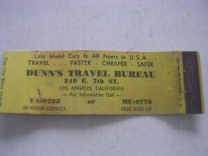 �y���������z�z�r�[ �͌^�� ���f���J�[ �_���������f�������T���[���Xearly 1930039;s dunn039;s travel bureau 034;late model cars034; los angeles ca matchcover