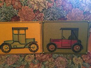 yzzr[ ͌^ fJ[ re[WA[gfbglot of 2 vintage mid century copper wire string art model t car decor kitsch