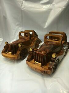yzzr[ ͌^ fJ[ NVbNf 2x hand carved thuya wooden cars classic model home decor toy collectible