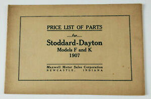 �y���������z�z�r�[ �͌^�� ���f���J�[ ���f���u�b�N���b�g���X�g1907 stoddard dayton list of parts model f k booklet brass era motor car
