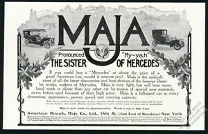 yzzr[ ͌^ fJ[ ZfX_C[fre[Wvg1908 mercedes sister maja daimler car 2 models vintage print ad