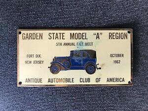 yzzr[ ͌^ fJ[ K[fXe[gfj[W[W[J[v[Ngarden state model a region 5th annual fall meet 1962 jersey car plaque