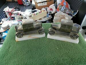 yzzr[ ͌^ fJ[ re[WtH[hfHubNGhHvintage ford model a brass cars on marble bookends estate find