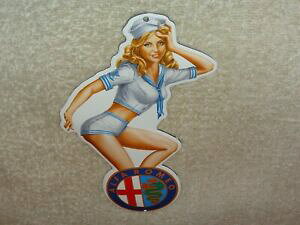 yzzr[ ͌^ fJ[ re[WAt@IX|[cJ[sAbvfK\ICTCCvintage alfa romeo sports car pin up model 8034; porcelain metal gasoline oil sign