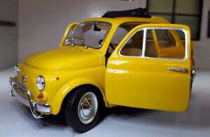 yzzr[ ͌^ fJ[ XP[tBAbgf_CJXglgb g scale 124 fiat 500 l lusso model yellow car detailed burago diecast 1968