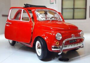 �y���������z�z�r�[ �͌^�� ���f���J�[ �X�P�[���t�B�A�b�g���b�\���f���_�C�J�X�glgb g scale 124 fiat 500 lusso 500l model red car detailed burago diecast 1968