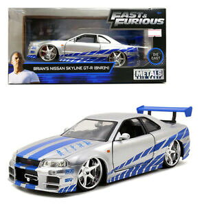 �y���������z�z�r�[ �͌^�� ���f���J�[ �u���C�A���X�J�C���C�����f��jada 124 fast amp; furious diecast brian039;s nissan skyline gtr r34 car model
