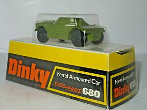 �y���������z�z�r�[ �͌^�� ���f���J�[ �t�F���b�g�~���g���f��dinky 680 ferret armoured car, mint model in near mint vacu formed lid, amp; base