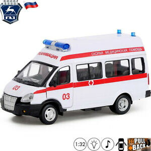yzzr[ ͌^ fJ[ fJ[XP[~joXK[VAmodel car scale 132 minibus gazelle 3221 russian ambulance toy with lightsound
