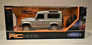 yzzr[ ͌^ fJ[ WIh[o[fBtF_[XP[fVo[J[welly radio controlled land rover defender swb scale 124 model silver car 4x4
