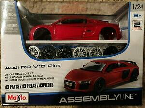 yzzr[ ͌^ fJ[ AEfB_CJXgCfJ[LbgXP[maisto audi r8 v10 diecast assembly line model car kit to build 124 scale