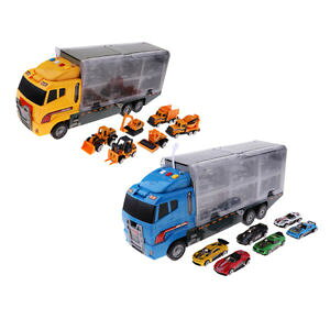 �y���������z�z�r�[ �͌^�� ���f���J�[ �g�����X�|�[�^�[���f���X���[���J�[�L�b�g�R���N�V����kids boys 164 alloy transporter model toy with 6 small car kits collection