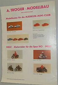 【送料無料】ホビー 模型車 モデルカー aミニクラブoリーフレットaモデルカーmodel cars for marklin mini club a troger modellbau leaflet a