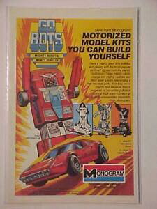 yzzr[ ͌^ fJ[ re[W?{bg{bg{vX`bNfLbgvintage ~gobots robots motorized car plastic model kit toy print ad orig 1984