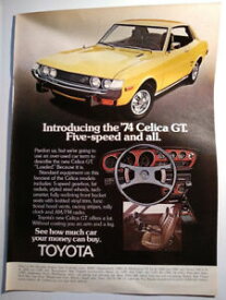 【送料無料】ホビー 模型車 モデルカー トヨタセリカモデルロードビンテージ1970s toyota celica gt 1974 model loaded yellow car vintage ad 1973 magazine