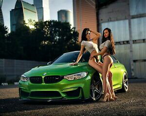 yzzr[ ͌^ fJ[ zbgCO[f×tHgvgA[ghot lime green car bmw models 8x10 photo print art wall decor a862