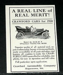 yzzr[ ͌^ fJ[ NtH[hfc[O[^[1910 old magazine print ad, crawford 034;model 10034; touring motor car, 2428 hp