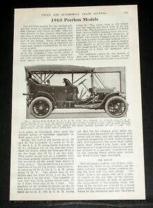 �y���������z�z�r�[ �͌^�� ���f���J�[ ���f���c�[�����O�N���[�u�����h1909 old magazine article, 1910 peerless models, touring car review, cleveland