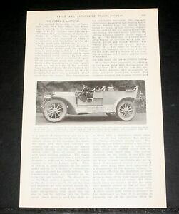 �y���������z�z�r�[ �͌^�� ���f���J�[ ���f�������N���[�u�����h�I�n�C�I1908 old magazine article, the model 034;d034; garford motor car co, cleveland, ohio