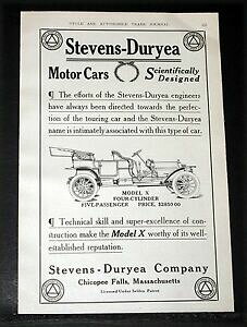 yzzr[ ͌^ fJ[ 1910old magazine print adstevensduryea model xscientifically designed car1910 old magazine print ad, stevensduryea model x