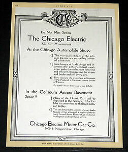 yzzr[ ͌^ fJ[ VJSNVbNf1913 old magazine print ad, chicago electric motor cars, two classic models