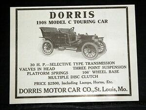 yzzr[ ͌^ fJ[ fc[OJ[h1907 old magazine print ad, the 1908 dorris model c touring car, 30 hp 2500