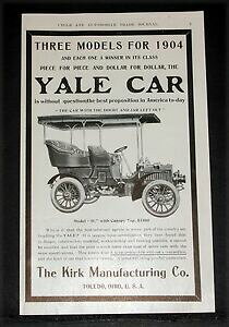 �y���������z�z�r�[ �͌^�� ���f���J�[ �J�[�N�C�F�[�����f��1904 old magazine print ad, kirk mfg yale car, three models, each one a winner