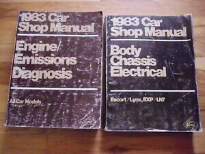 yzzr[ ͌^ fJ[ tH[hVbvfGWV[V}jAZbg1983 set of 2 oem ford car shop manuals all models, engine chassis etc