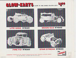 yzzr[ ͌^ fJ[ re[WV[gho[OJ[gfJ[vintage ad sheet 2601 lindberg glow karts model cars