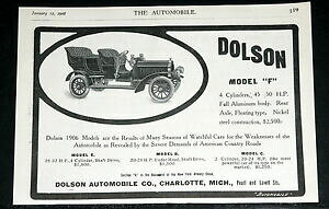 yzzr[ ͌^ fJ[ fGf[^[tA~{fB1906 old magazine print ad, dolson model 034;f034; 50hp motor car, full aluminum body