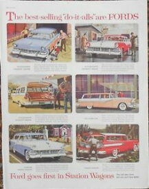 【送料無料】ホビー 模型車 モデルカー フォード＃ステーションワゴンアートモデル1956 ford 034;first in station wagons034; print ad 50s art classic cars 6 models
