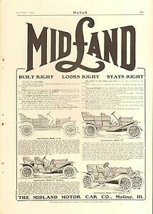 �y���������z�z�r�[ �͌^�� ���f���J�[ �~�b�h�����h���f���r���e�[�W1909 midland 4 models car orig vintage ad