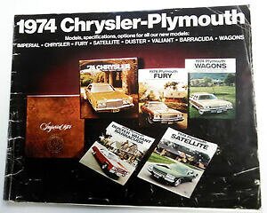 yzzr[ ͌^ fJ[ NCX[v}XfJ^OSre[W1974 chrysler plymouth car model catalog wagons sportscars etc vintage 70039;s ak