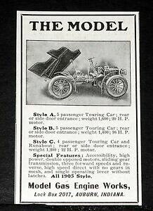 yzzr[ ͌^ fJ[ fKXGWfc[O1904 old magazine print ad, model gas engine works, model touring cars for 1905