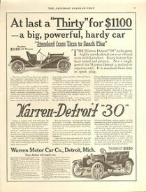 【送料無料】ホビー 模型車 モデルカー デトロイト＃モデルビンテージ1910 warrendetroit 034;30034; 2 models car orig vintage ad