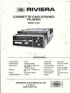 �y���������z�z�r�[ �͌^�� ���f���J�[ �r���e�[�W�V�[�g�����r�G���G���N�g���j�N�X���f���J�[�X�e���Ivintage ad sheet 3274 1970s riviera electronics model ccs car stereo