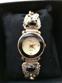 【送料無料】腕時計　ジャッキークチュールウィメンズチタニウムスターリングシルバーガーネットカバチョンjacquies couture womens titanium watch, sterling silver , garnet cabachons