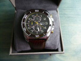 【送料無料】腕時計　クロノグラフクォーツステンレススチールブラウンレザーesq chronograph fe0211 quartz 47 mm stainless steel w brown leather rp 200