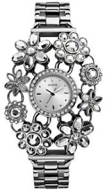 【送料無料】腕時計　ステンレスシルバースワロフスキークリツカルブロッサムウォッチguess womens stainless steel silver swarovski crytsal blossom watch