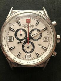 【送料無料】腕時計　スイスクロノグラフウォッチクォーツステンレスswiss military hanowa chronograph watch quartz wristwatch date used stainless