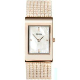 【送料無料】腕時計　レディースシマーローズゴールドトーンクリスタルセットブレスレットウォッチseksy 2727 ladies shimmer rose gold tone crystal set bracelet watch rrp £9999