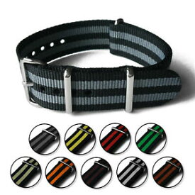 【送料無料】腕時計　ストライプナイロンミリタリーウォッチストラップミリメートル5 stripe ballistic nylon military watch strap 20mm