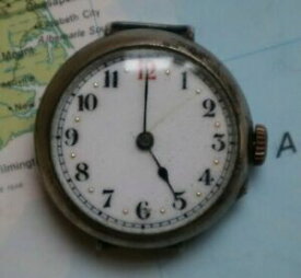 【送料無料】腕時計　アンティークロンドンシルバートレンチメーカーレアコレクティブルantique 1916 london silver hallmarks trench wristwatch sp maker rare collectible