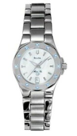 【送料無料】腕時計　ブローバマザーオブパールサファイアクオーツブレスレットウォッチbulova 96r23 womens 24mm mother of pearl sapphire quartz bracelet watch