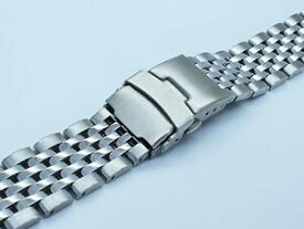 【送料無料】腕時計　ライスソリッドステンレススチールブレスレットビーズ20mm 22mm beads of rice solid stainless steel replacement bracelet