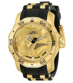 【送料無料】腕時計　インビクタスターウォーズメンズゴールドシリコンウォッチinvicta star wars c3p0 mens 48mm limited edition gold silicone watch 32519