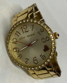 【送料無料】腕時計　ベッツィージョンソンゴールドトーンウォッチスパークルベゼルケースバッテリーwomen’s betsey johnson gold toned watch sparkle bezel large case battery
