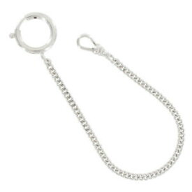 【送料無料】腕時計　ヴィンテージウォッチチェーンシルバートーンカーブリンクスイベルクラスプusa made vintage watch chain 3mm thin silver tone curb link 7 swivel clasp