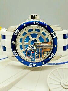 �y���������z�r���v�@���A�C���r�N�^�X�^�[�E�H�[�Y�����Y�z���C�g�V���R��rare invicta star wars r2d2 limited edition mens 48mm white silicone wristwatch